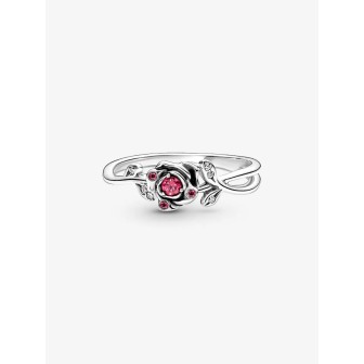 Anillo Rosa de la Bella y la Bestia de Disney Plata de primera ley   190017C01