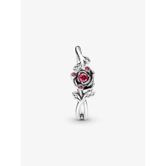 Anillo Rosa de la Bella y la Bestia de Disney Plata de primera ley   190017C01