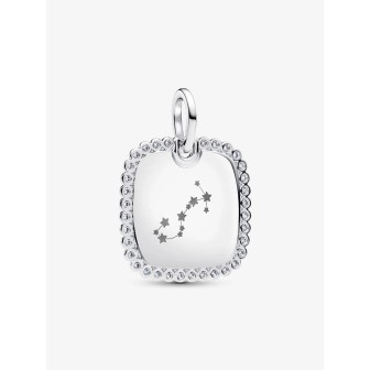 Colgante Etiqueta Grabable Cuadrada Brillante Plata de primera ley     394009C01