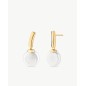 Pendientes Perla Plana 10mm Dorados Espiga Pendientes Perla Plana 10mm Dorados Espiga