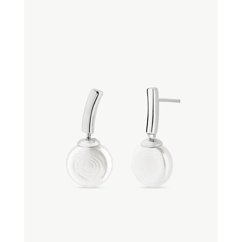 Pendientes Perla Plana 10mm Espiga Pendientes Perla Plana 10mm Espiga
