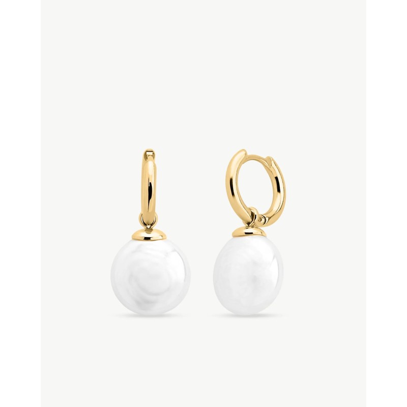 Pendientes Aro y Perla 12mm Dorados Wild Pearls Pendientes Aro y Perla 12mm Dorados Wild Pearls