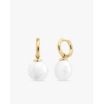 12mm Gold Hoop and Pearl Earrings Wild Pearls    18133.01.1.E00.909.1