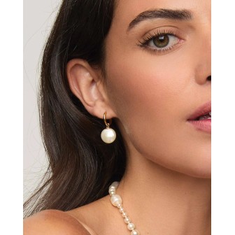 Pendientes Aro y Perla 12mm Dorados Wild Pearls   18133.01.1.E00.909.1