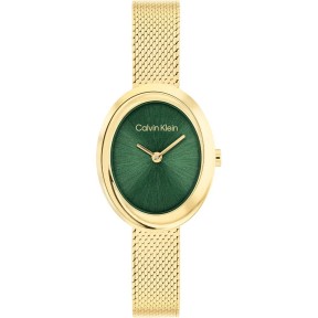 Reloj Calvin Klein Twisted Bezel Dorado y Verde Analógico Mujer 25100152