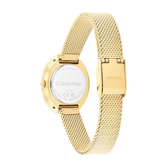 Reloj Calvin Klein Twisted Bezel Dorado y Verde Analógico Mujer 25100152