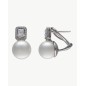 10mm Square Zirconia and Pearl Earrings Exquisite