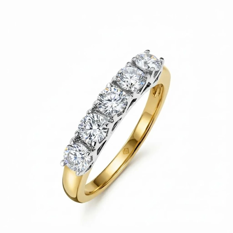 Sortija media alianza diamantes