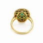 18 KTS BICOLOR GOLD RING WITH EMERALDS AND DIAMONDS
