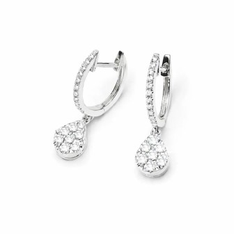 PENDIENTES DE DIAMANTES EN TALLA BRILLANTE ENGASTADO EN ORO BLANCO DE 18KTS