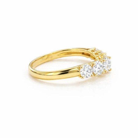 18 kts yellow gold ring with diamonds