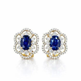 PENDIENTES DE ZAFIROS Y DIAMANTES