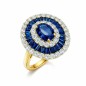Anillo de Oro Amarillo de 18K con Zafiro Azul y Diamantes Blancos Naturales Anillo de Oro Amarillo de 18K con Zafiro Azul y Diamantes Blancos Naturales