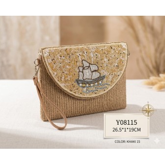 CARTERA RAFIA CON PEDRERIA