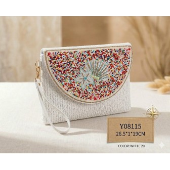 CARTERA RAFIA CON PEDRERIA