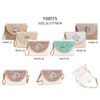 CARTERA RAFIA CON PEDRERIA