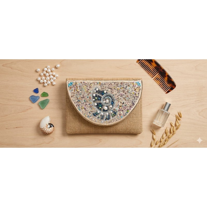 CARTERA RAFIA CON PEDRERIA