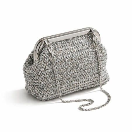 Elegant Silver Party Bag with Chain – Sparkling Clutch for Special Occasions