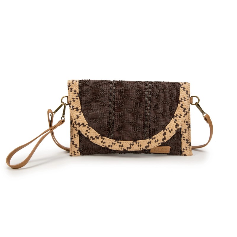Handcrafted Clutch Bag in Braided Natural Fibre with Strap – Elegant Vintage Style