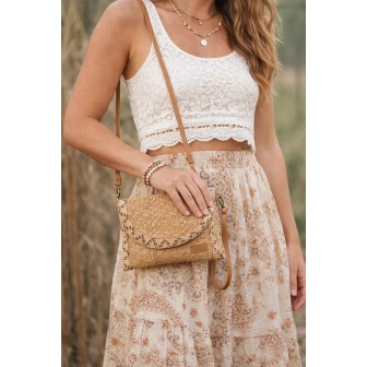 Beige Boho Chic Natural Fibre Bag | Women's Clutch