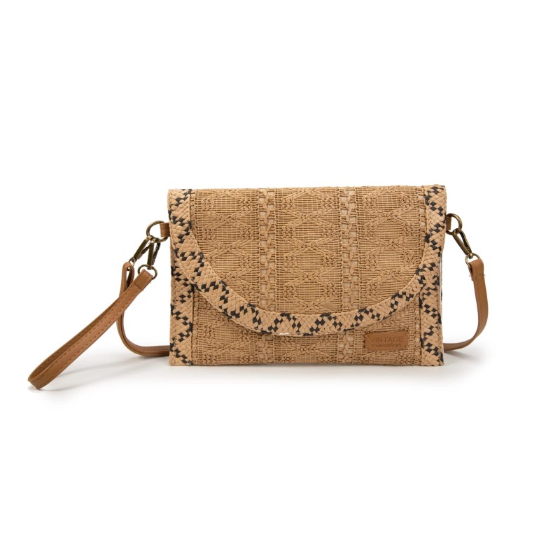 Beige Natural Fibre Clutch Bag with Strap – Boho Chic Style for Women Beige Natural Fibre Clutch Bag with Strap – Boho Chic Style for Women