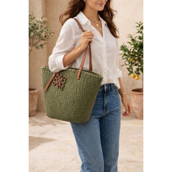Green Raffia Bag | Elegant Women's Summer Tote