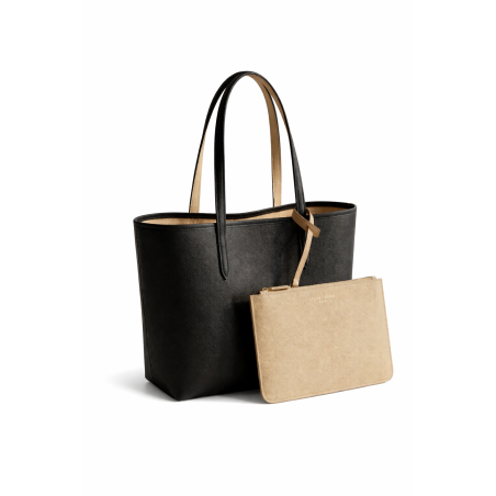 Bolso Tote Mujer Elegante con Neceser | Bolso Grande Negro Barato 40€