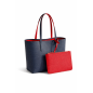 Blue Women's Tote Bag with Red Lining and Toiletry Bag – Elegant and Modern Design Blue Women's Tote Bag with Red Lining and Toiletry Bag – Elegant and Modern Design