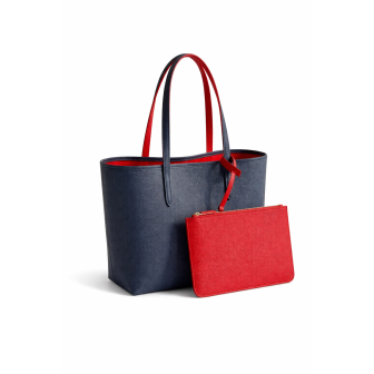 Women's Blue Tote Bag with Toiletry Bag | Large, Stylish, Modern Bag