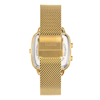 Digital watch with gold-coloured IPG steel bracelet – D-Logo New     Ref. 3000129400