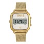 Reloj digital con brazalete de acero IPG dorado D-Logo New