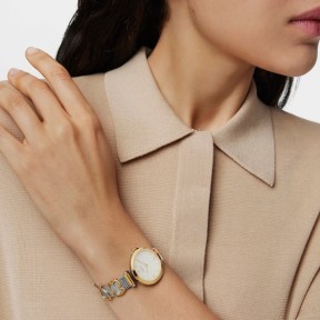 Icon Charms analogue watch in gold-plated stainless steel with mother-of-pearl