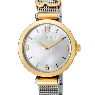 Icon Charms analogue watch in gold-plated stainless steel with mother-of-pearl.   Ref. 3000019000