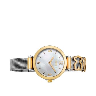 Reloj analógico Icon Charms de acero IP dorado con nácar.   Ref. 3000019000