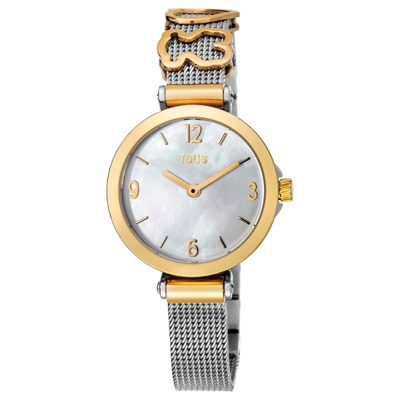 Icon Charms analogue watch in gold-plated stainless steel with mother-of-pearl