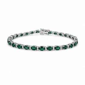 PULSERA DE  ESMERALDAS Y DIAMANTES