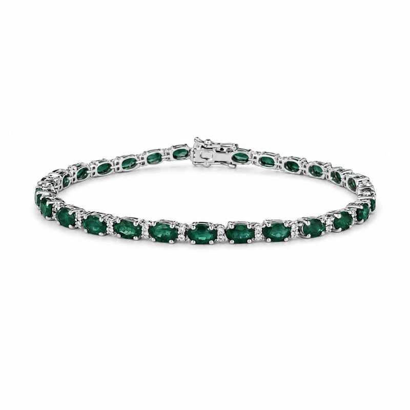 PULSERA DE  ESMERALDAS Y DIAMANTES