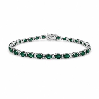 PULSERA DE  ESMERALDAS Y DIAMANTES