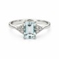 SORTIJA DE AGUAMARINA Y DIAMANTES MONTADA EN ORO BLANCO DE 18 CTS.