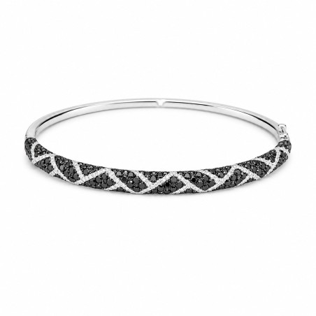14 kts white gold bracelet with back and white diamonds