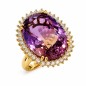 Sortija de Ametrina y diamantes montado en oro amarillo 18 cts.
