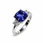 Ring of tanzanite and diamonds.