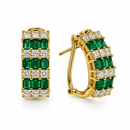 EMERALD AND DIAMOND EARRINGS