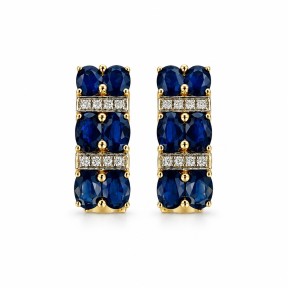 PENDIENTE DE ZAFIRO Y DIAMANTE