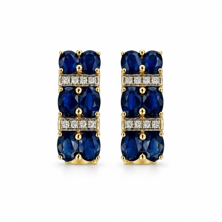 PENDIENTE DE ZAFIRO Y DIAMANTE
