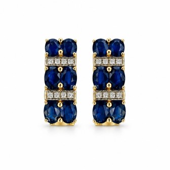 PENDIENTE DE ZAFIRO Y DIAMANTE