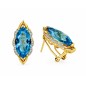 PENDIENTES DE TOPACIO AZUL Y DIAMANTES