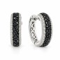 14 KTS WHITE GOLD EARRINGS WITH BLACK AND WHITE DIAMONDS