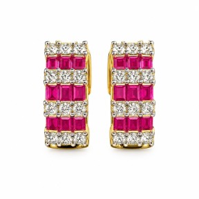 Ruby and diamonds earrings