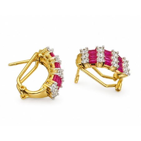 Ruby and diamonds earrings